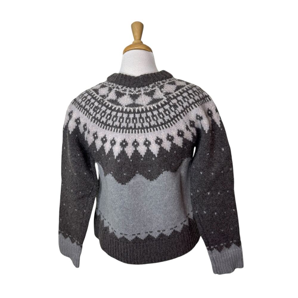 SEA Anja Merino Wool Sheep Sweater Gray Size Small - Picture 4 of 12